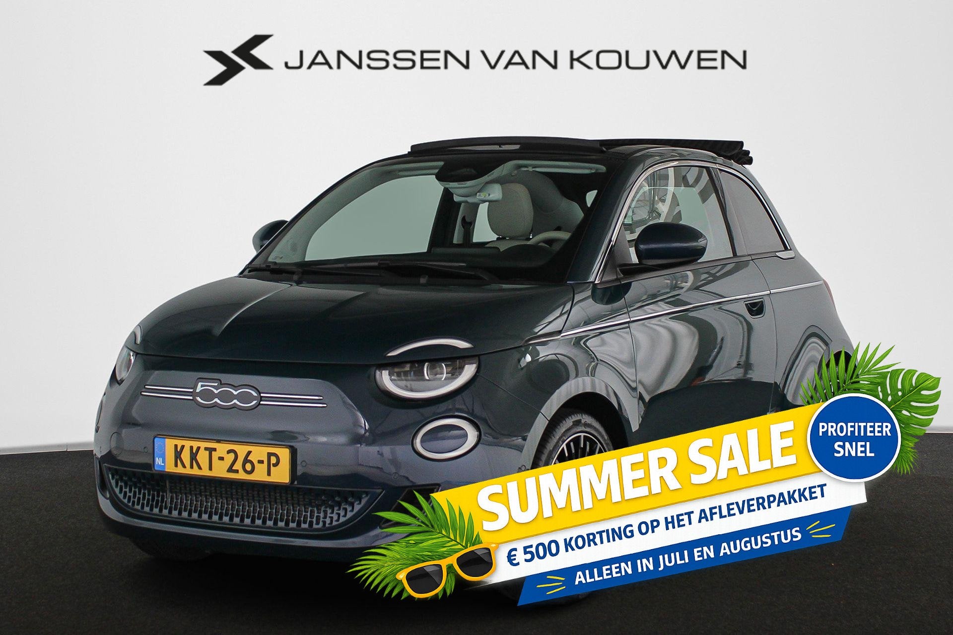 Fiat 500 C La Prima 24 kWh Cabrio Leder Stoelverwarming Came