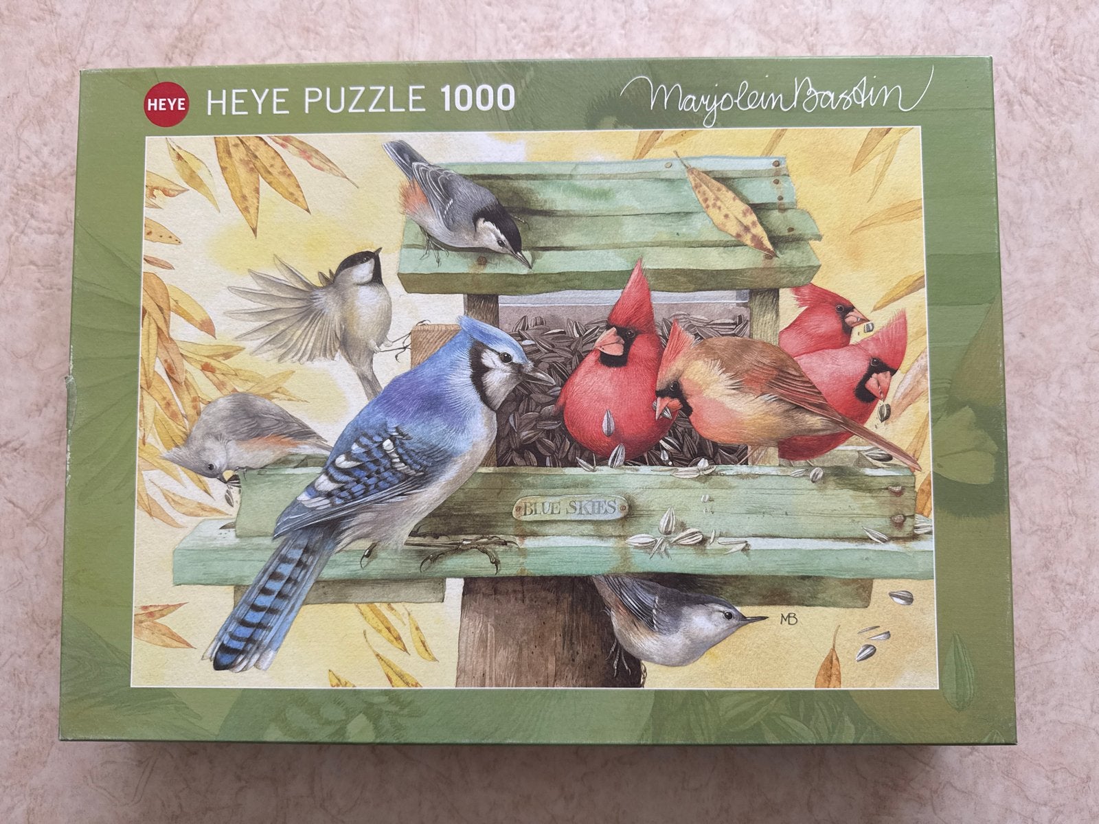 HEYE Legpuzzel 1000 stukjes - Marjolein Bastin Vogels, Hobby en Vrije tijd, Ophalen of Verzenden, 500 t/m 1500 stukjes, Zo goed als nieuw