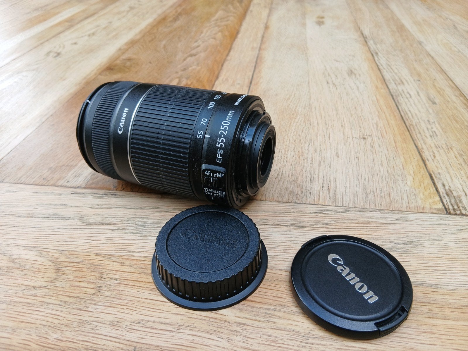 Canon 55-250 mm met stabilisatie, Audio, Tv en Foto, Fotografie | Lenzen en Objectieven, Canon, Zo goed als nieuw, Handmatige focus
