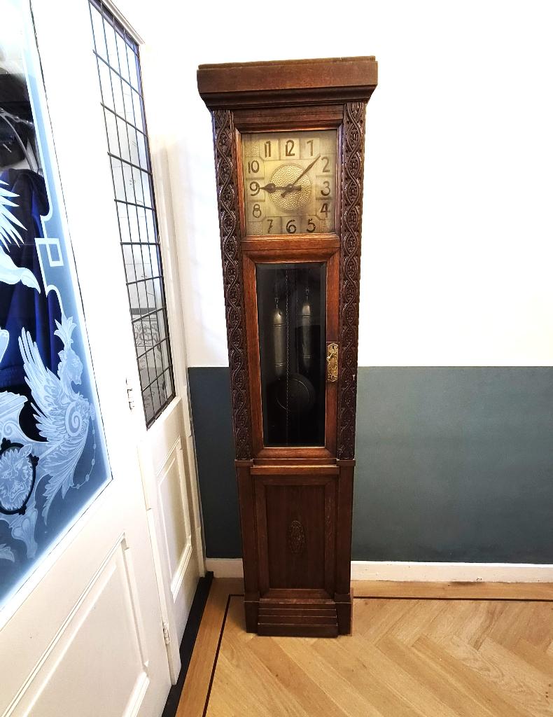 Antieke Gustave Becker staande klok ca. 1900 werkend uurwerk, Antiek en Kunst, Antiek | Klokken, Ophalen