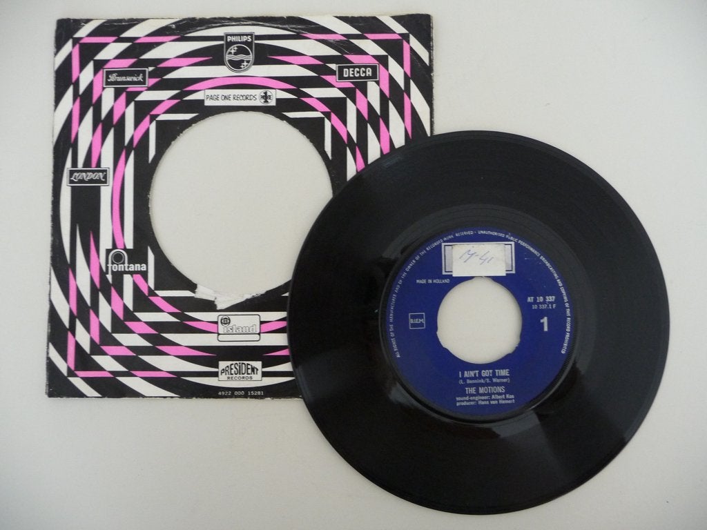single THE MOTIONS -I AIN'T GOT TIME- DECCA RECORDS, 1968, Gebruikt, 7 inch, Ophalen of Verzenden, Pop