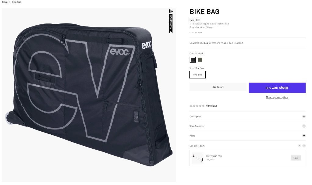 Evoc Bike Bag, Ophalen, Nieuw, Overige typen