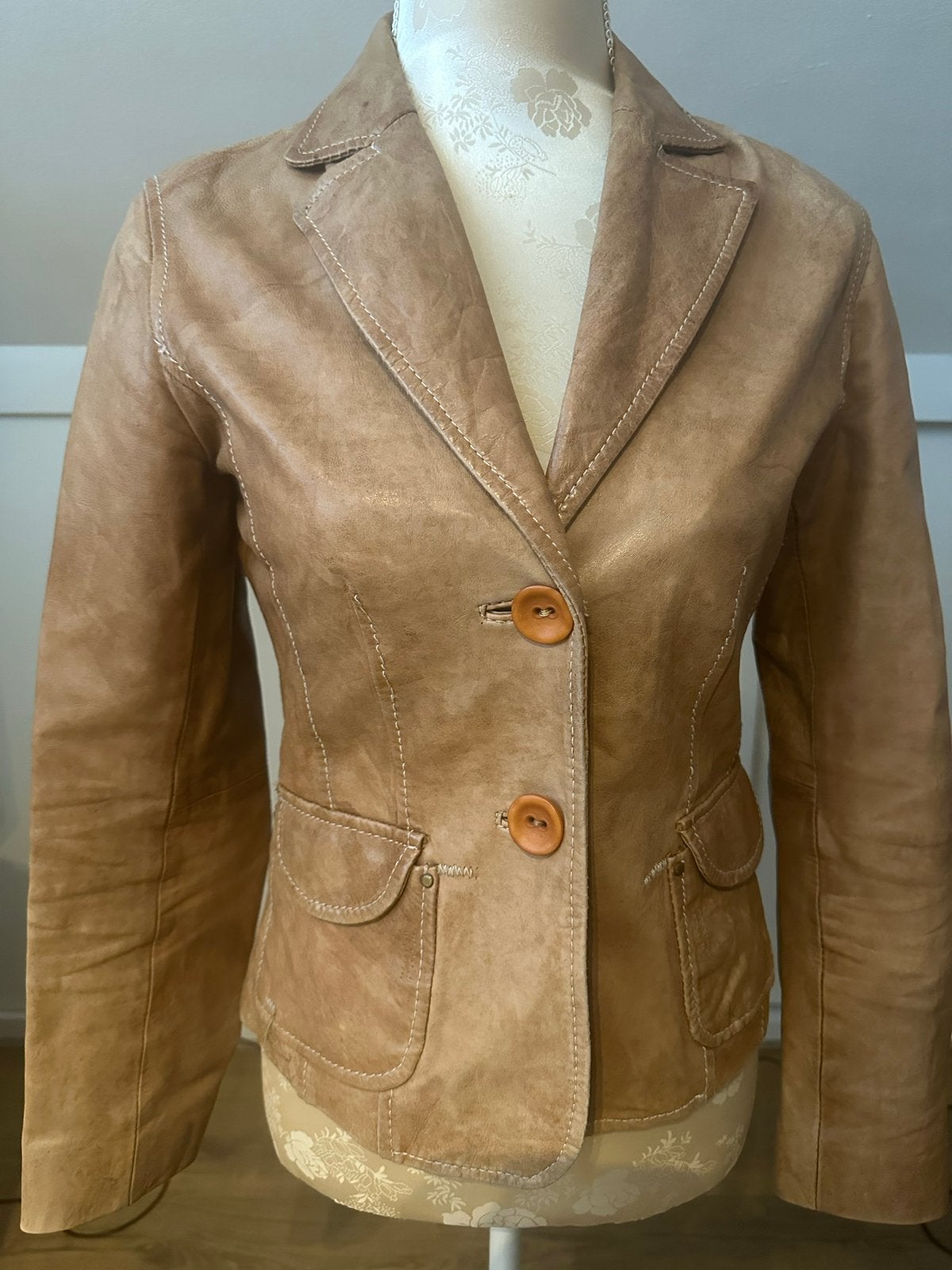 Goosecraft Leren Blazer - Maat M, Ophalen of Verzenden, Gedragen, Maat 38/40 (M), Bruin
