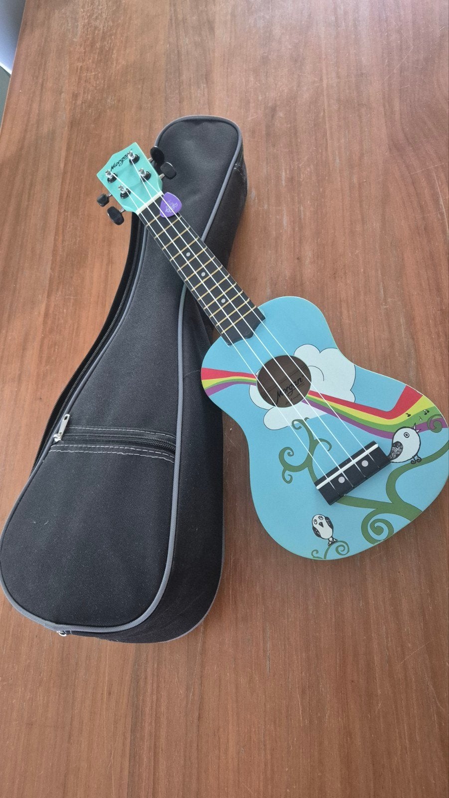 Morgan UK-S-100 BIRD Ukulele met hoes - Zo goed als nieuw, Ophalen of Verzenden, Zo goed als nieuw, Overige typen, Met koffer
