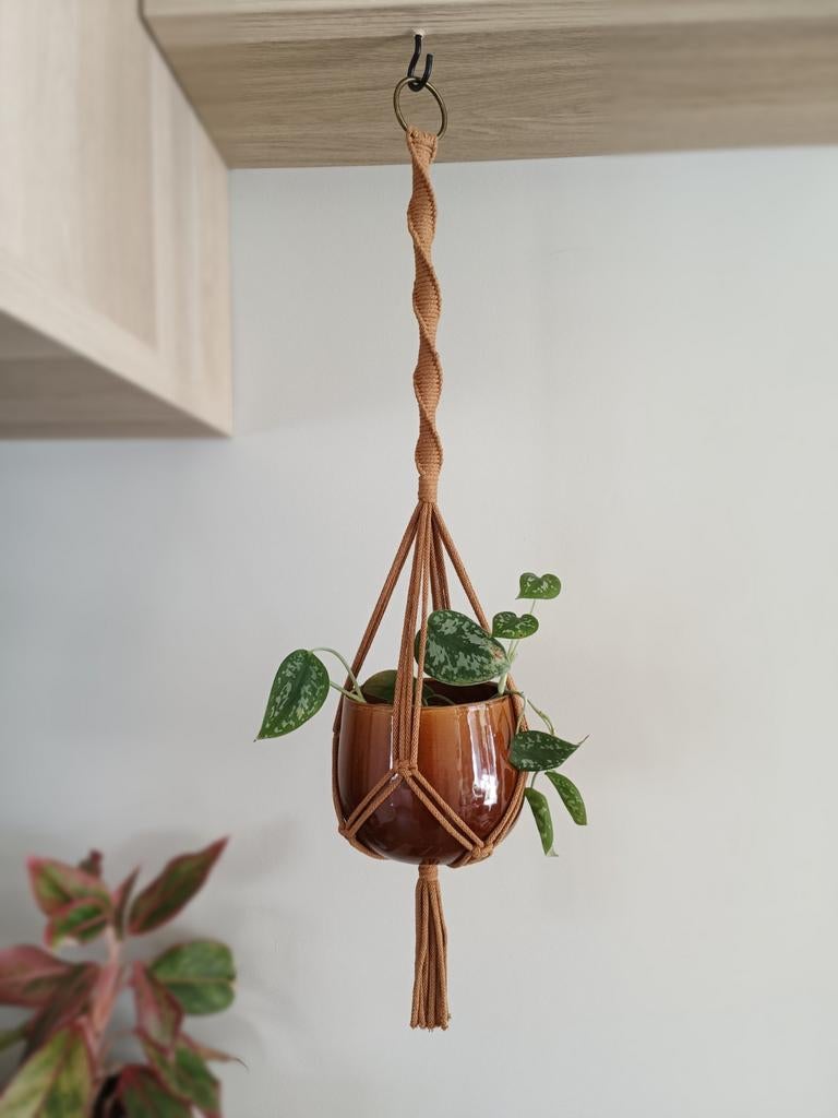 Macramé plantenhanger, Ophalen of Verzenden, Nieuw, Bruin