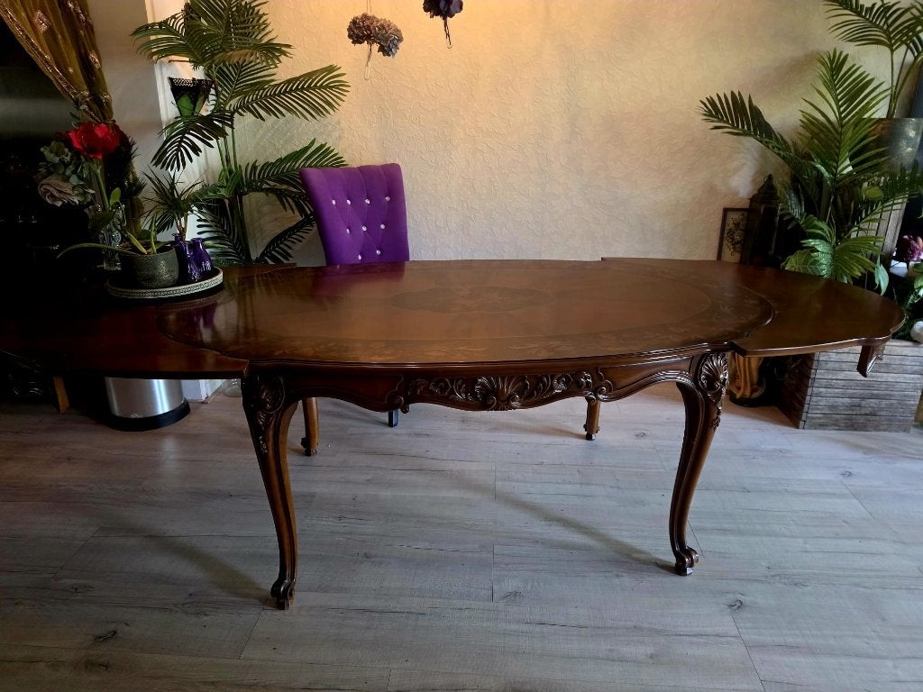 antieke barok eettafel ,uitschuifbaar, Ophalen
