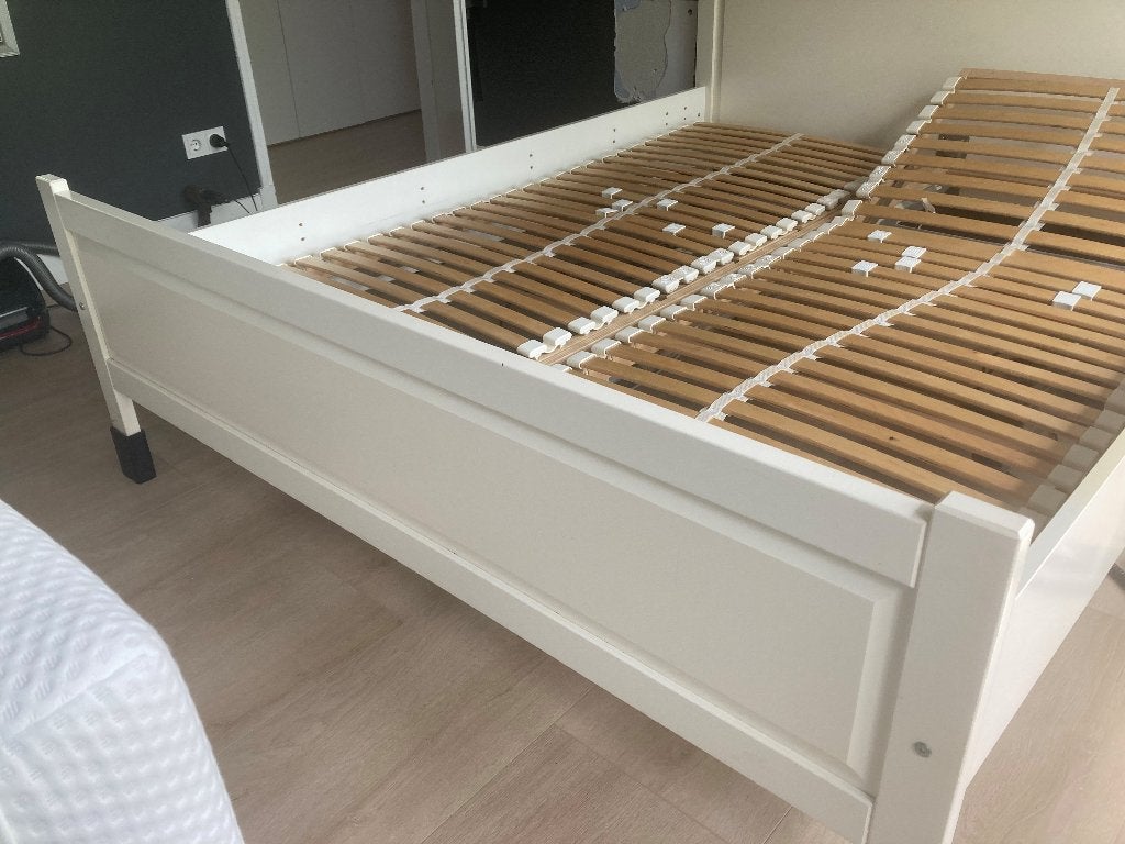 Ikea bed wit -160x200, Huis en Inrichting, Slaapkamer | Bedden, Ophalen, Gebruikt, Wit, Tweepersoons