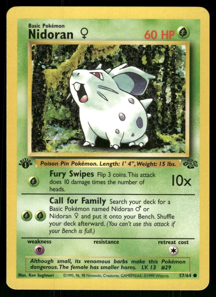 Nidoran  57/64 - Jungle (1st edition) (NM), Verzenden, Gebruikt