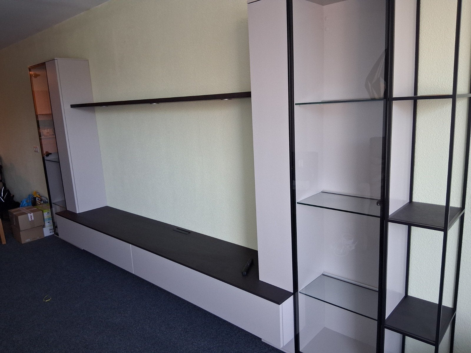 design wandmeubel van Interstar grijs en zwart, Huis en Inrichting, Ophalen, Zo goed als nieuw, Overige houtsoorten, 150 tot 200 cm