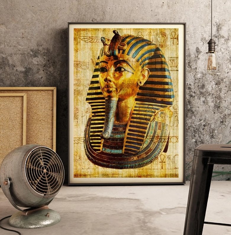 Egyptische Farao Poster / Egypte Oudheid Perkament, Minder dan 50 cm, Verzenden, Nieuw, Foto of Poster