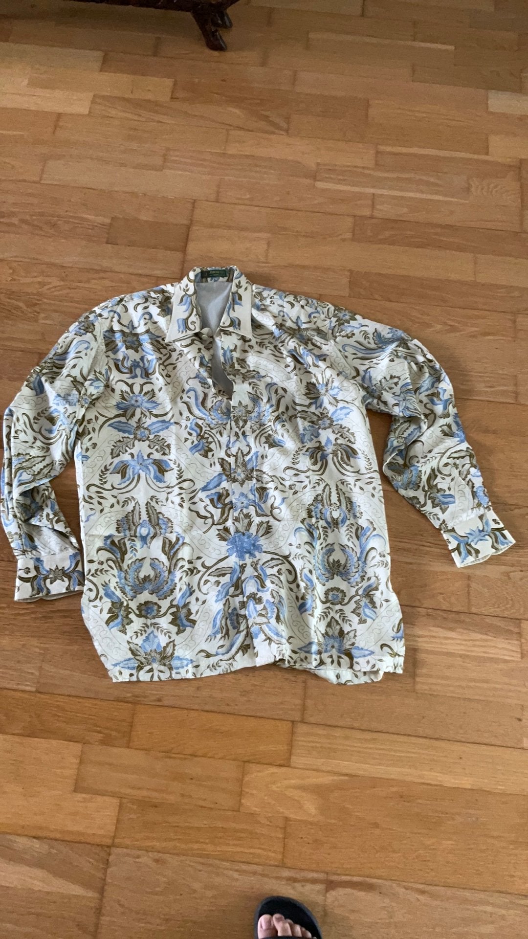 Batik overhemd maat XL, Ophalen of Verzenden, Zo goed als nieuw, Blauw, Halswijdte 43/44 (XL)