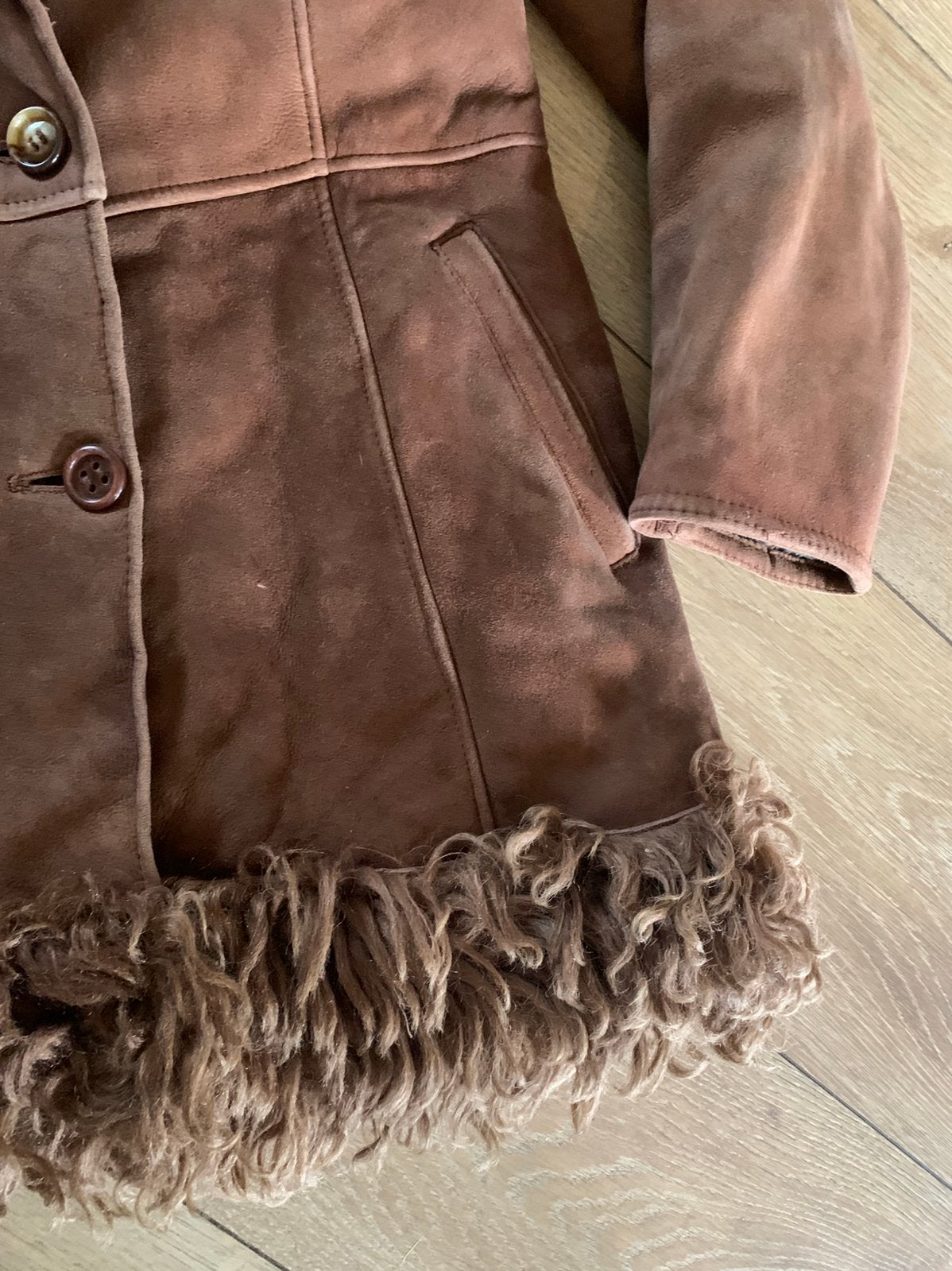 Vintage shearling lammy coat S M, -, Ophalen of Verzenden, Zo goed als nieuw, Maat 36 (S)