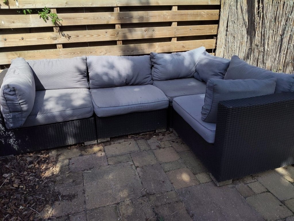loungebank, Ophalen, Gebruikt, Loungeset, Wicker
