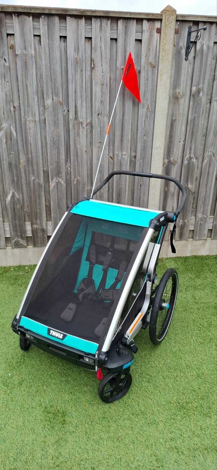Thule Chariot Lite double! (incl. hardloopwiel), Ophalen, Opvouwbaar, Zo goed als nieuw, 40 tot 60 kg