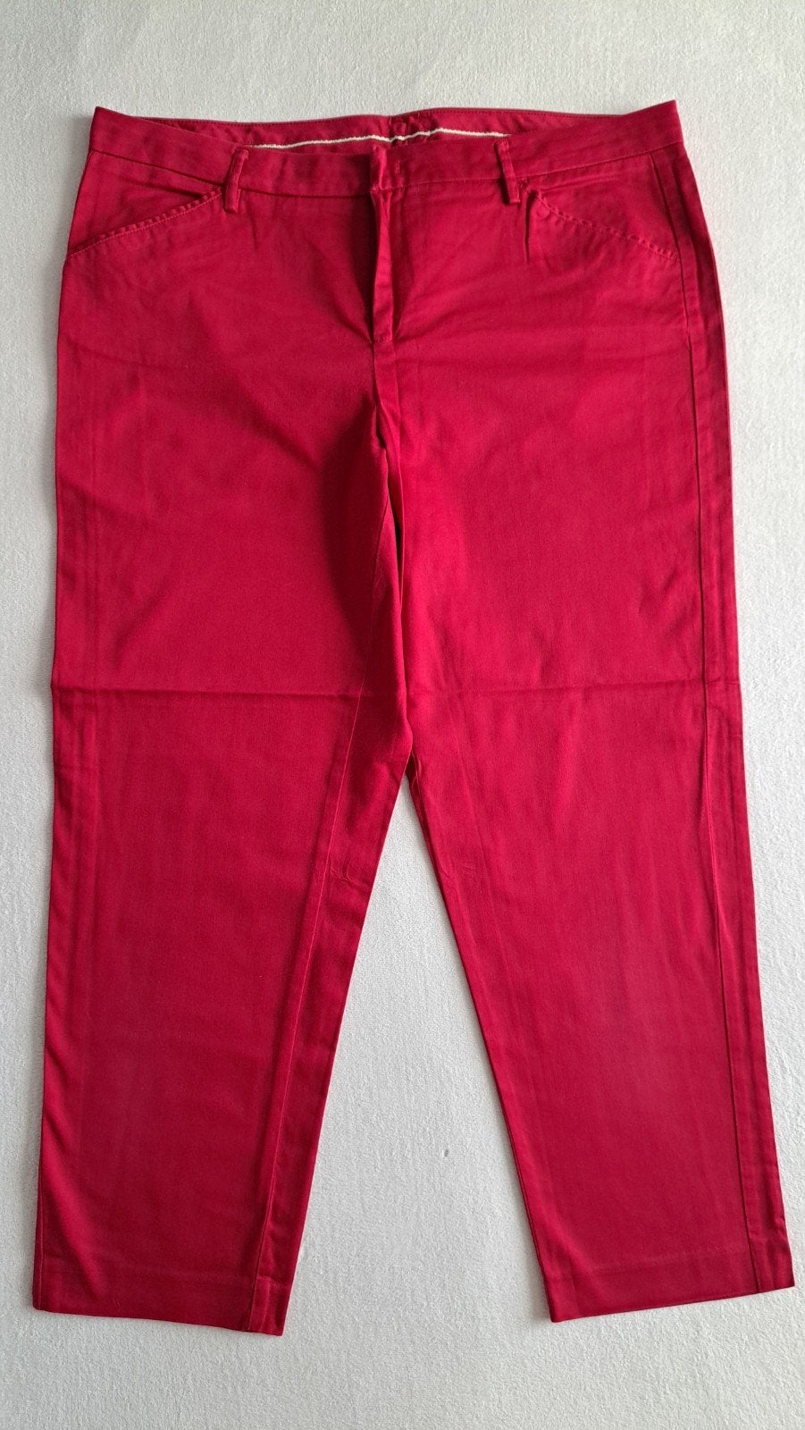 Rood/roze dames chino broek, mt. 46, Maat 46/48 (XL) of groter, Ophalen of Verzenden, Zo goed als nieuw, Lang