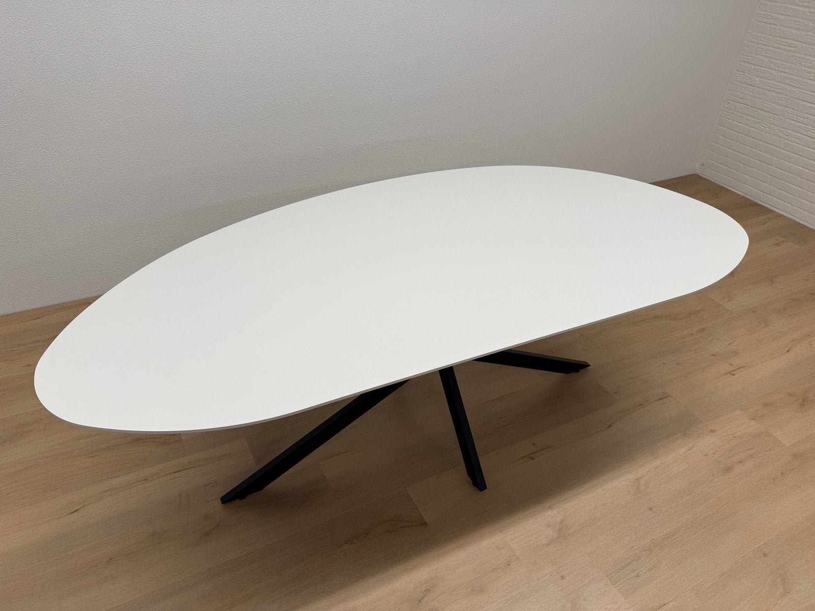 Organische eettafel 215x105 - Beige HPL - Direct Leverbaar, Huis en Inrichting, 100 tot 150 cm, 200 cm of meer, Ophalen of Verzenden