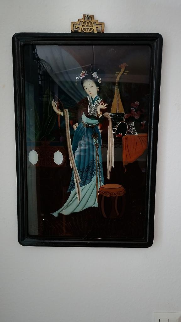 Antieke Chinese handgeschilderde schilderij periode 1900, Ophalen of Verzenden