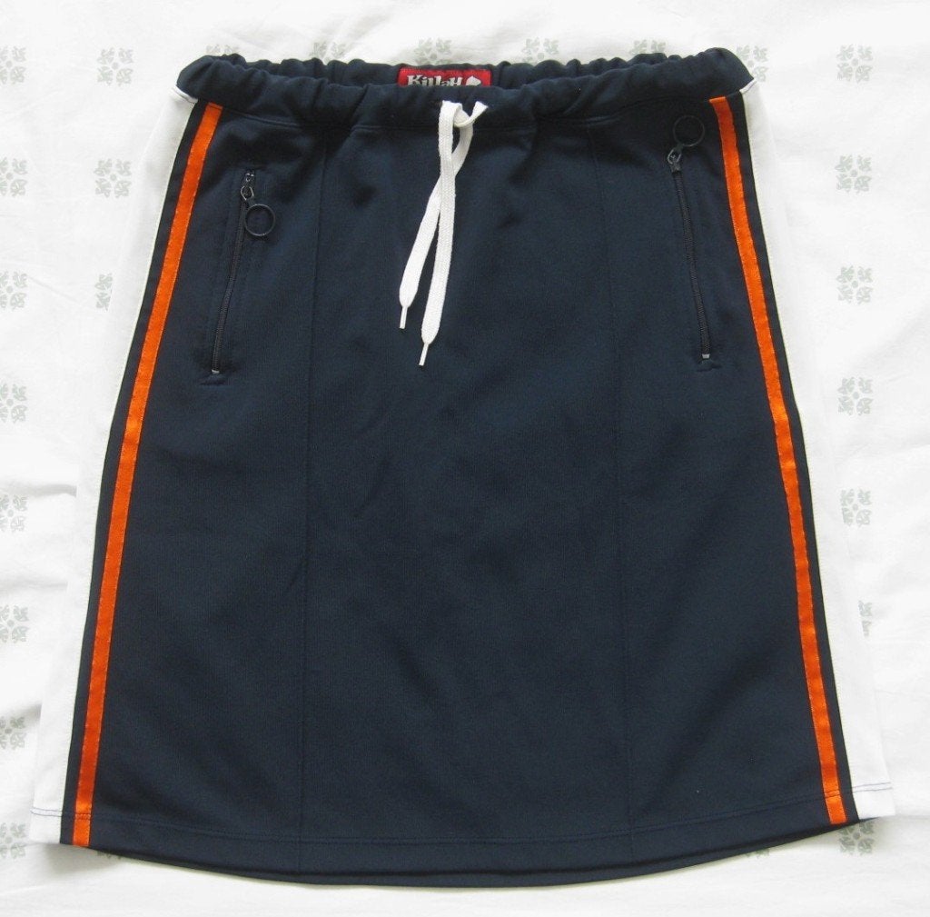 Killah donkerblauwe rok witte en oranje bies, sportief, M, Kleding | Dames, Maat 38/40 (M), Blauw, Killah, Ophalen of Verzenden
