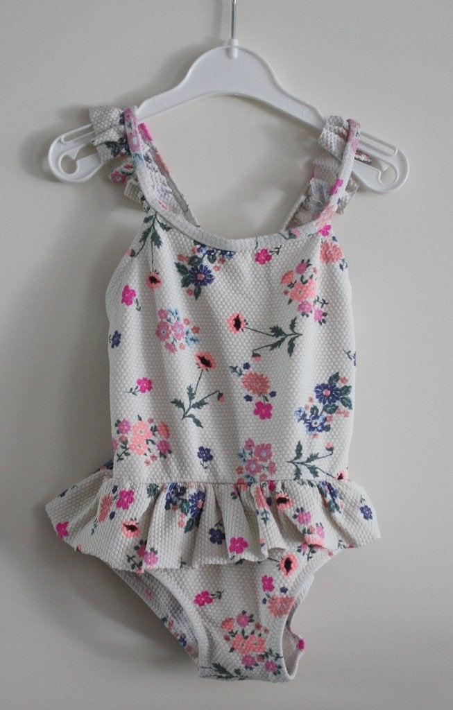 badpak met met bloemen print maat 86-92, Kinderen en Baby's, Babykleding | Maat 86, Ophalen of Verzenden, Gebruikt, Meisje, Setje