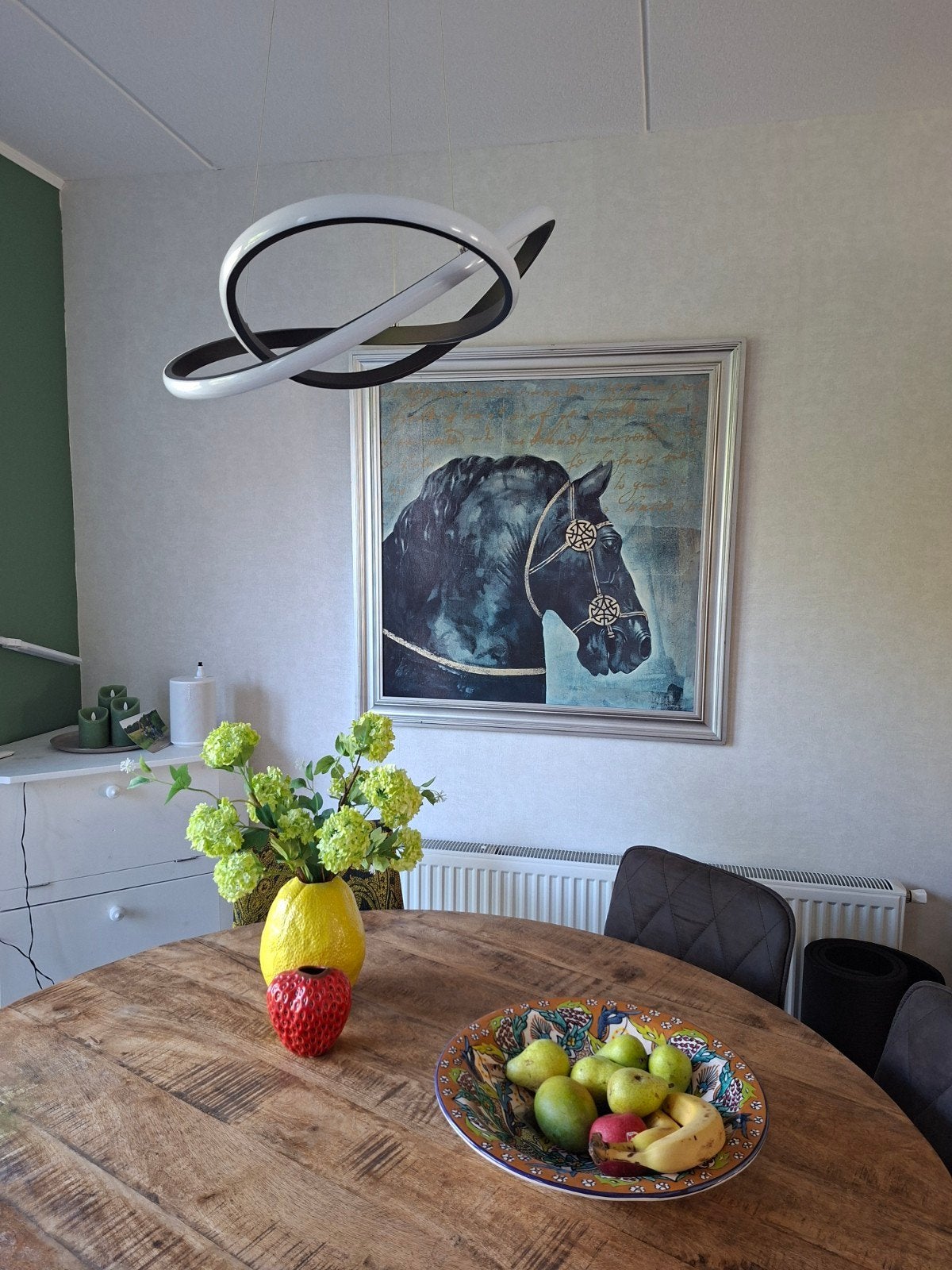 Schilderij met paardenhoofd in zilveren lijst, Ophalen, Ingelijst, Dieren, Overige materialen
