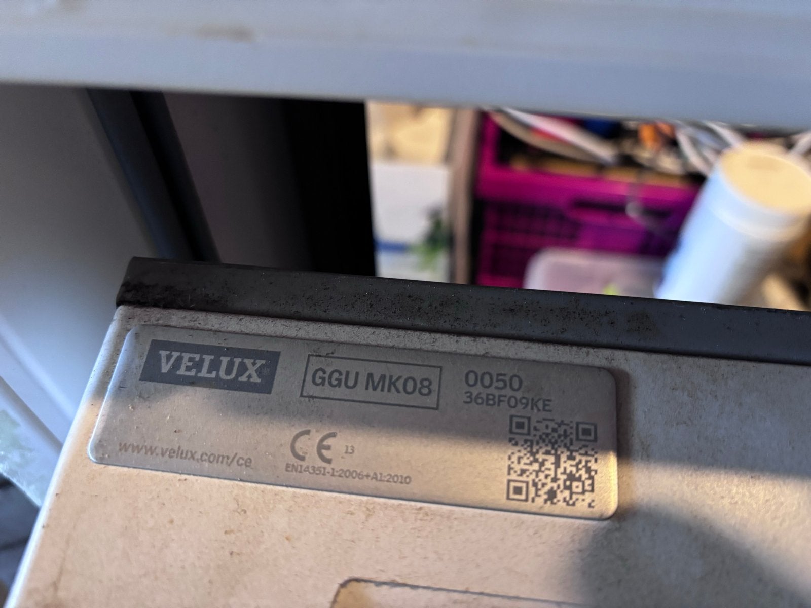 Velux GGU MK08 Dakraam Wit Kunststof met Plissé- en Vliegenh, Gebruikt, Minder dan 80 cm, 120 tot 160 cm, Ophalen of Verzenden