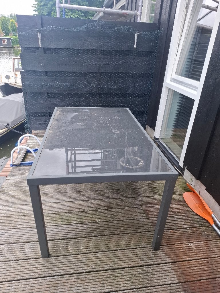 Buitentafel, Tuin en Terras, Tuintafels, Ophalen, Gebruikt, Rechthoekig, Metaal