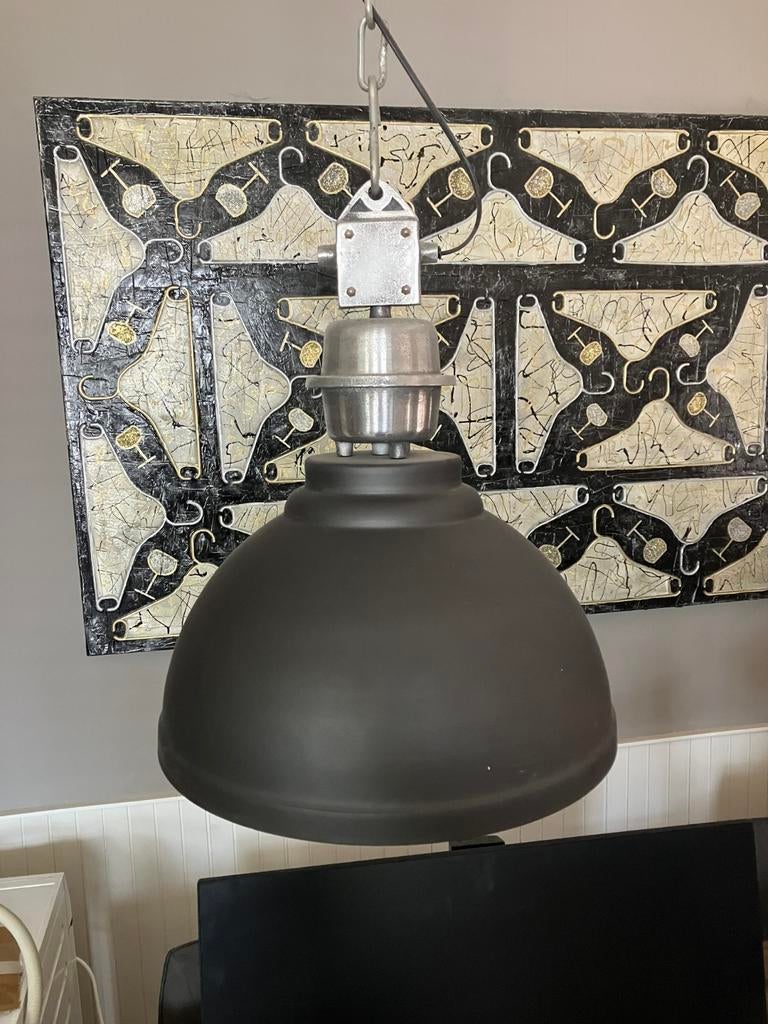 Prachtige industriële hanglamp, Gebruikt, 50 tot 75 cm, Ophalen of Verzenden, Metaal