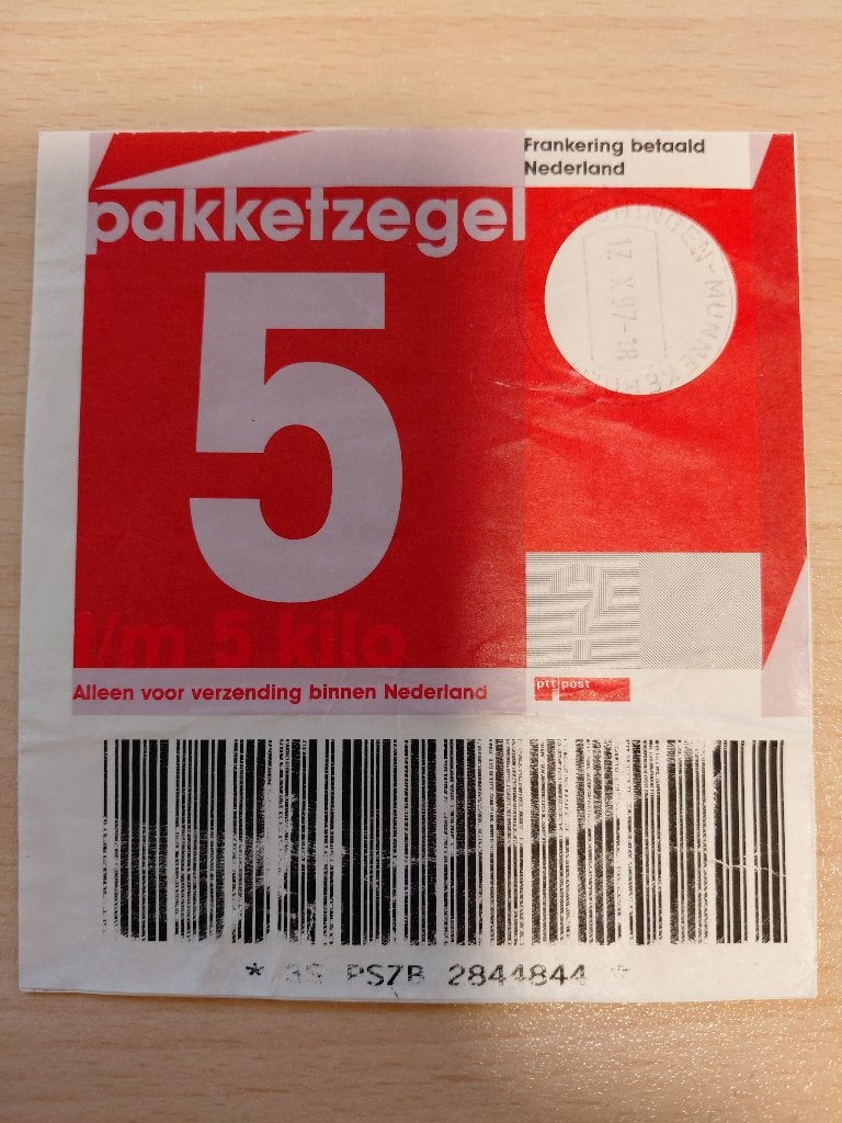 Pakketzegel t/m 5 kilo Met stempel Groningen Munnekeholm, Verzenden, Overige typen
