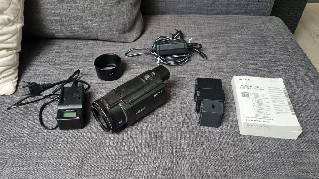 Sony FDR-AX53 4K Handycam Camcorder, 20x of meer, Ophalen of Verzenden, Zo goed als nieuw, Sony