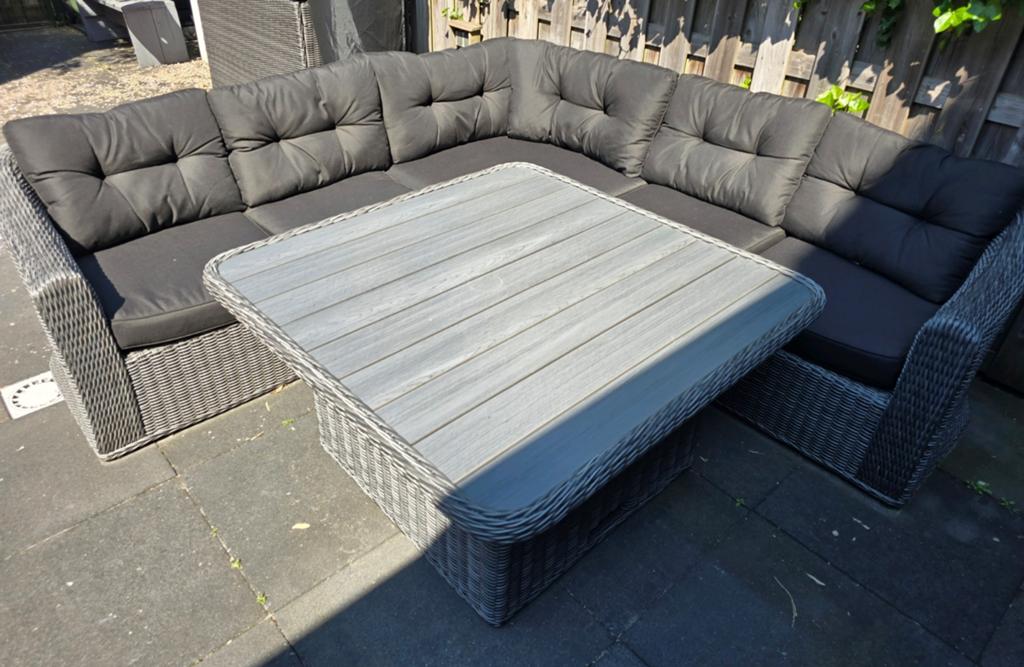 Loungeset TAMBOHUSE 5-persoons met bijbehorende kussenbox, Tuin en Terras, Tuinsets en Loungesets, Ophalen, 5 zitplaatsen, Gebruikt