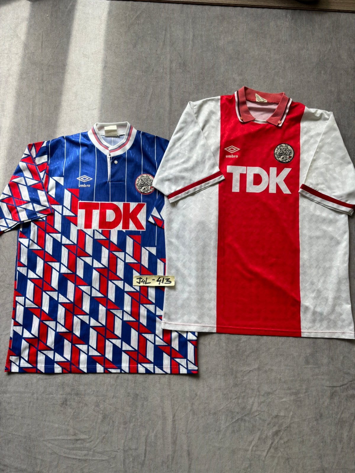 2 originele Ajax shirts TDK Umbro 1989/1990, afca fside, Maat XS of kleiner, Verzenden, Zo goed als nieuw, Shirt