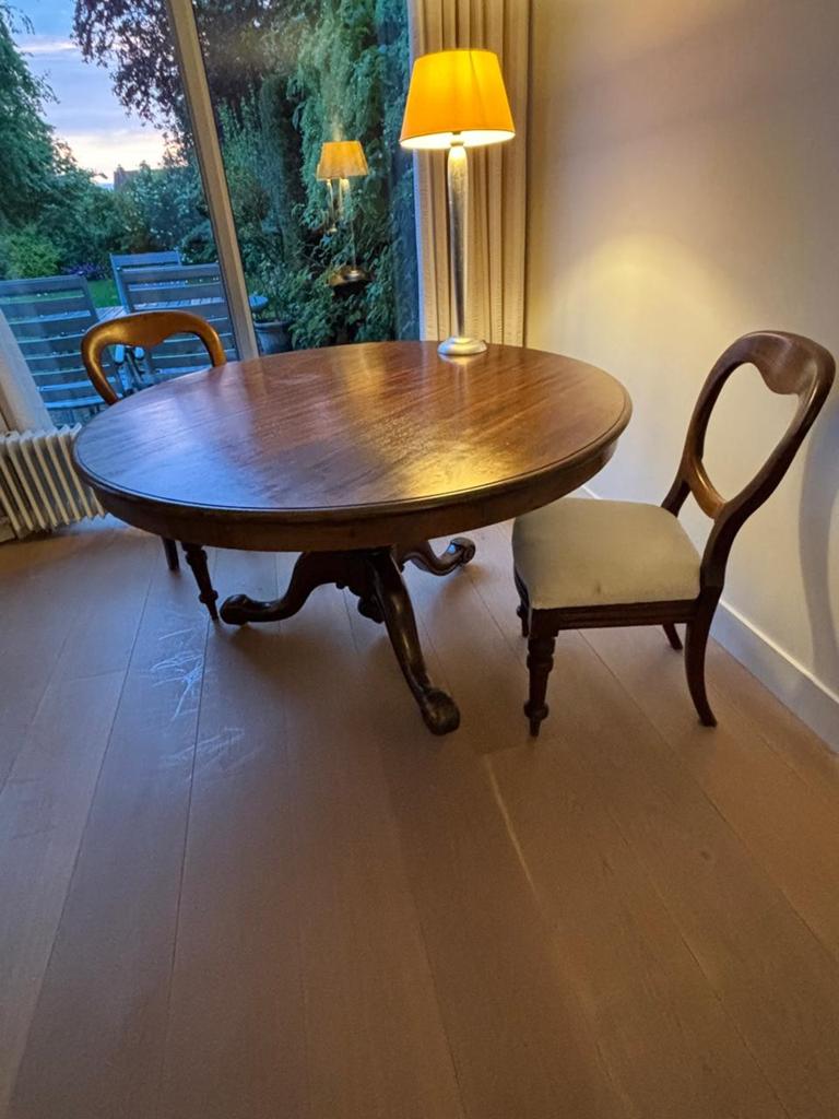 Antieke mahonie kolompoot-eettafel in Engelse Regency / Will, Ophalen