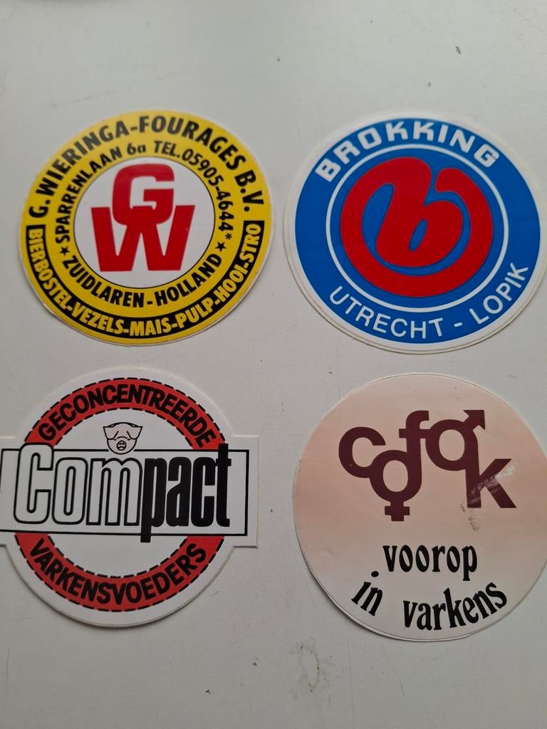 4  Veevoeder stickers., Ophalen of Verzenden, Zo goed als nieuw, Overige typen
