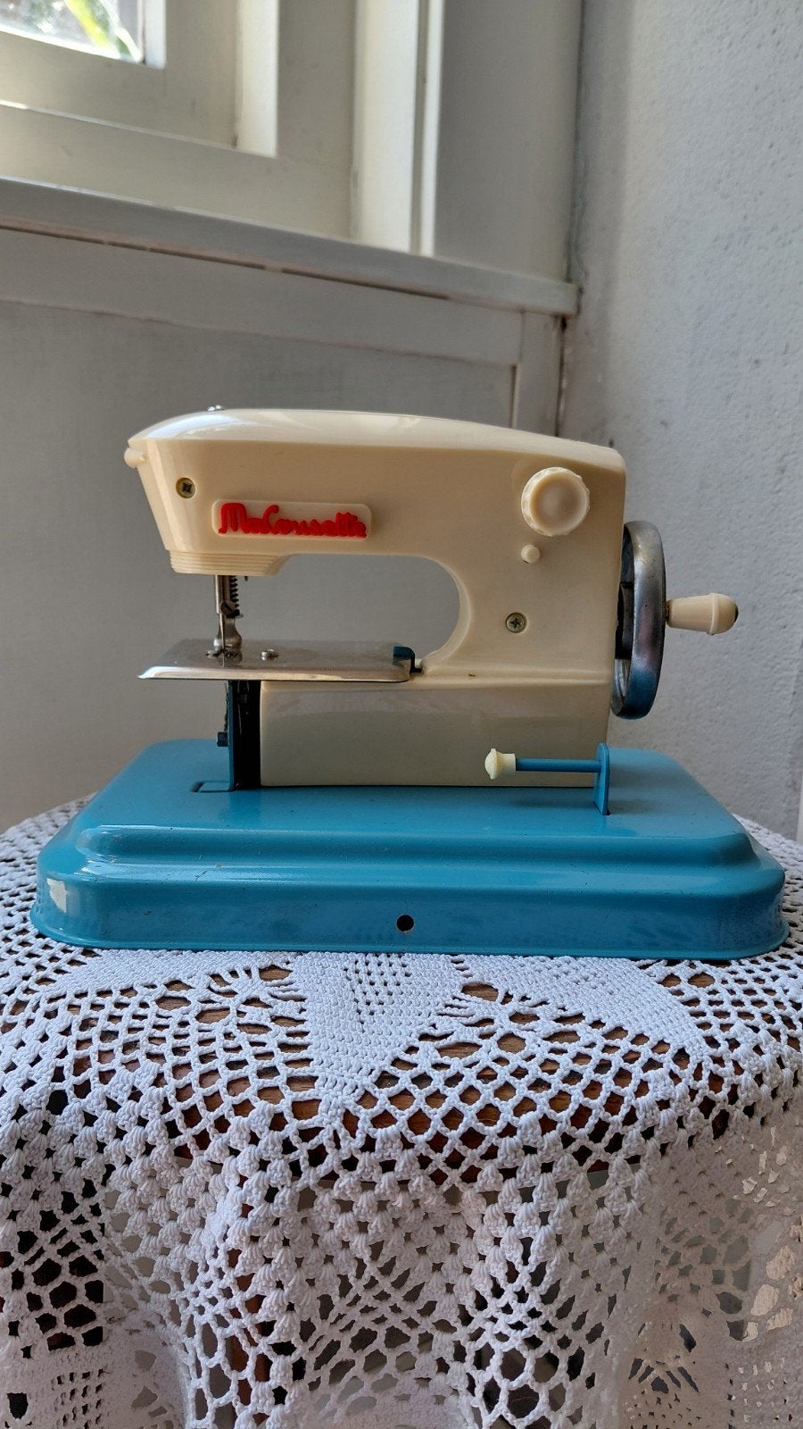 Vintage Macousette naaimachine met originele doos, Ophalen of Verzenden