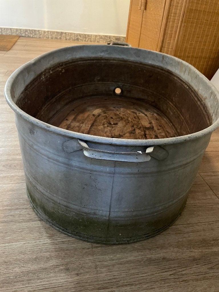 zinken brocante teil, Tuin en Terras, Ophalen, Gebruikt, Minder dan 60 cm, Balkon