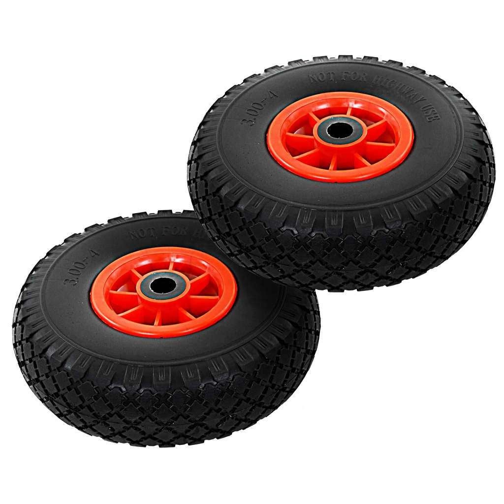 2 Steekwagenwielen massief rubber anti lek PU GRATIS BEZORGD, Overige merken, Verzenden, Nvt, Nvt