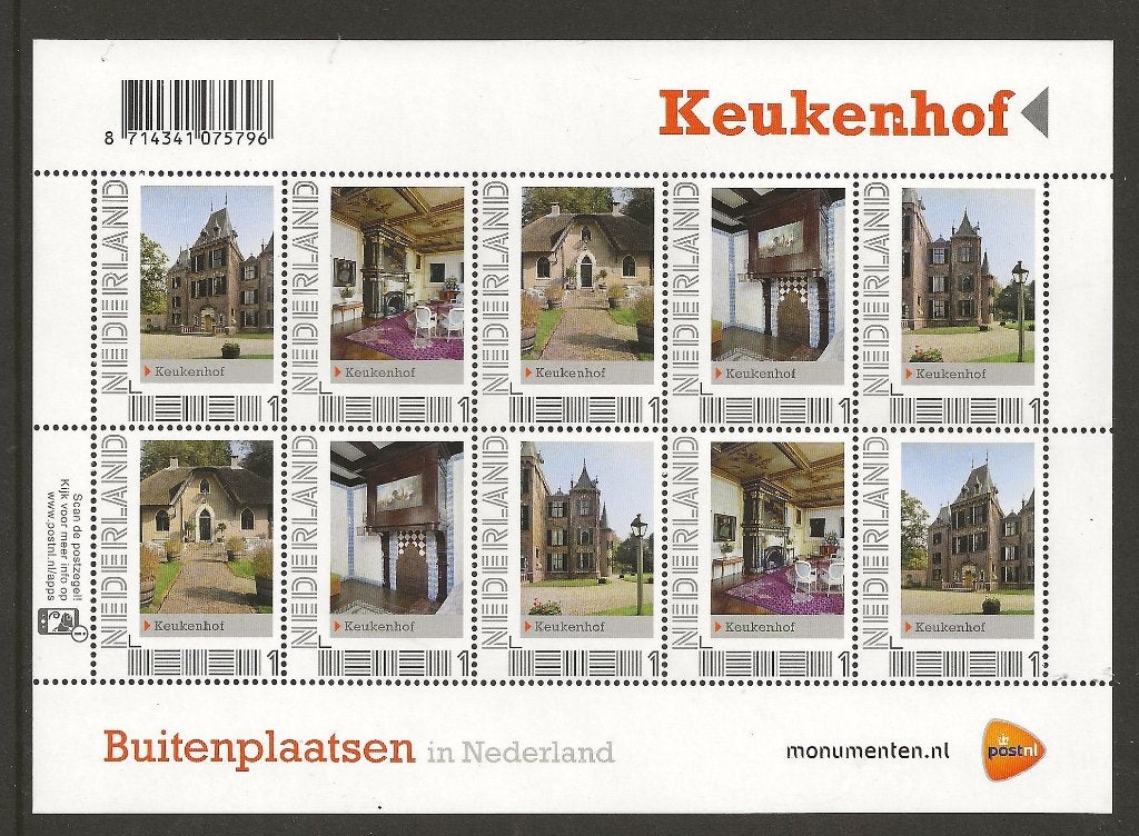 Vel persoonlijke zegels buitenplaatsen Keukenhof, postf, Postzegels en Munten, Postzegels | Nederland, Ophalen of Verzenden, Postfris