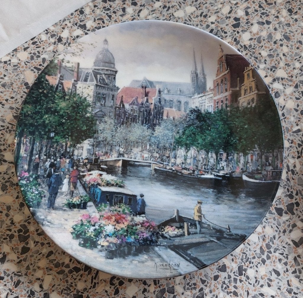 Royal Mosa Bord Koos van Loon Amsterdamse Bloemengracht, Ophalen of Verzenden