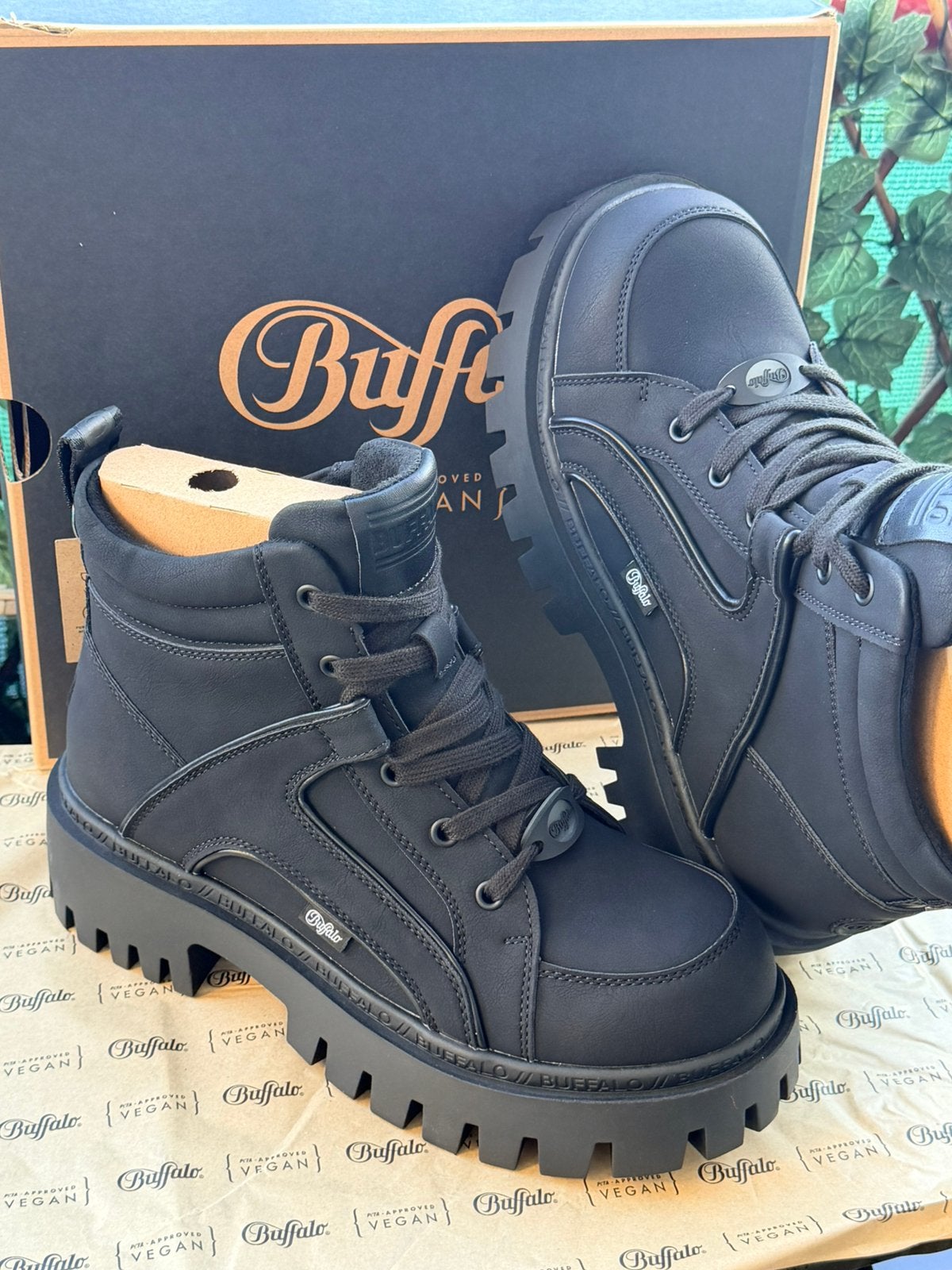 Nieuw Buffalo maat 41 – stoere zwarte chunky boots, Zwart, Lage of Enkellaarzen, Nieuw, Ophalen of Verzenden