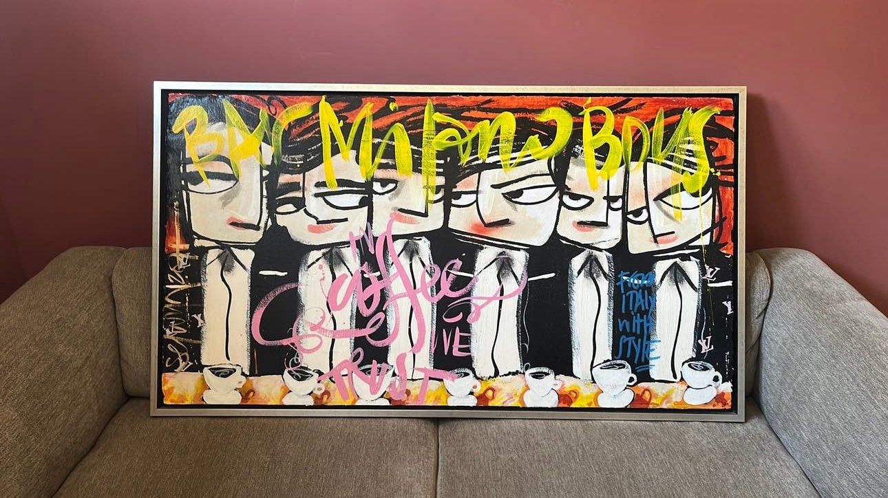 Selwyn Senatori - Bar Milano Boys Handgeschilderde zeefdruk, Antiek en Kunst, Kunst | Schilderijen | Modern, Ophalen, Echtheidscertificaat
