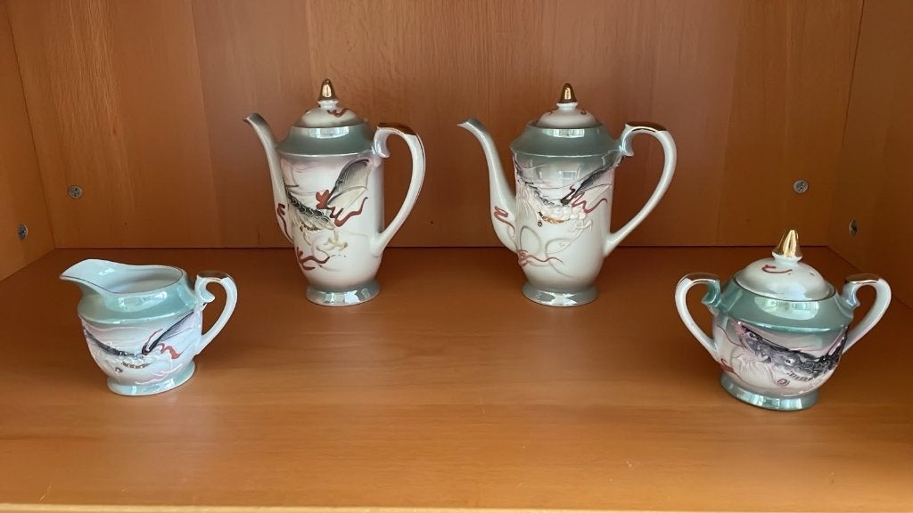 Dragonware lustre koffieservies, Ophalen, Gebruikt, Porselein, Overige typen