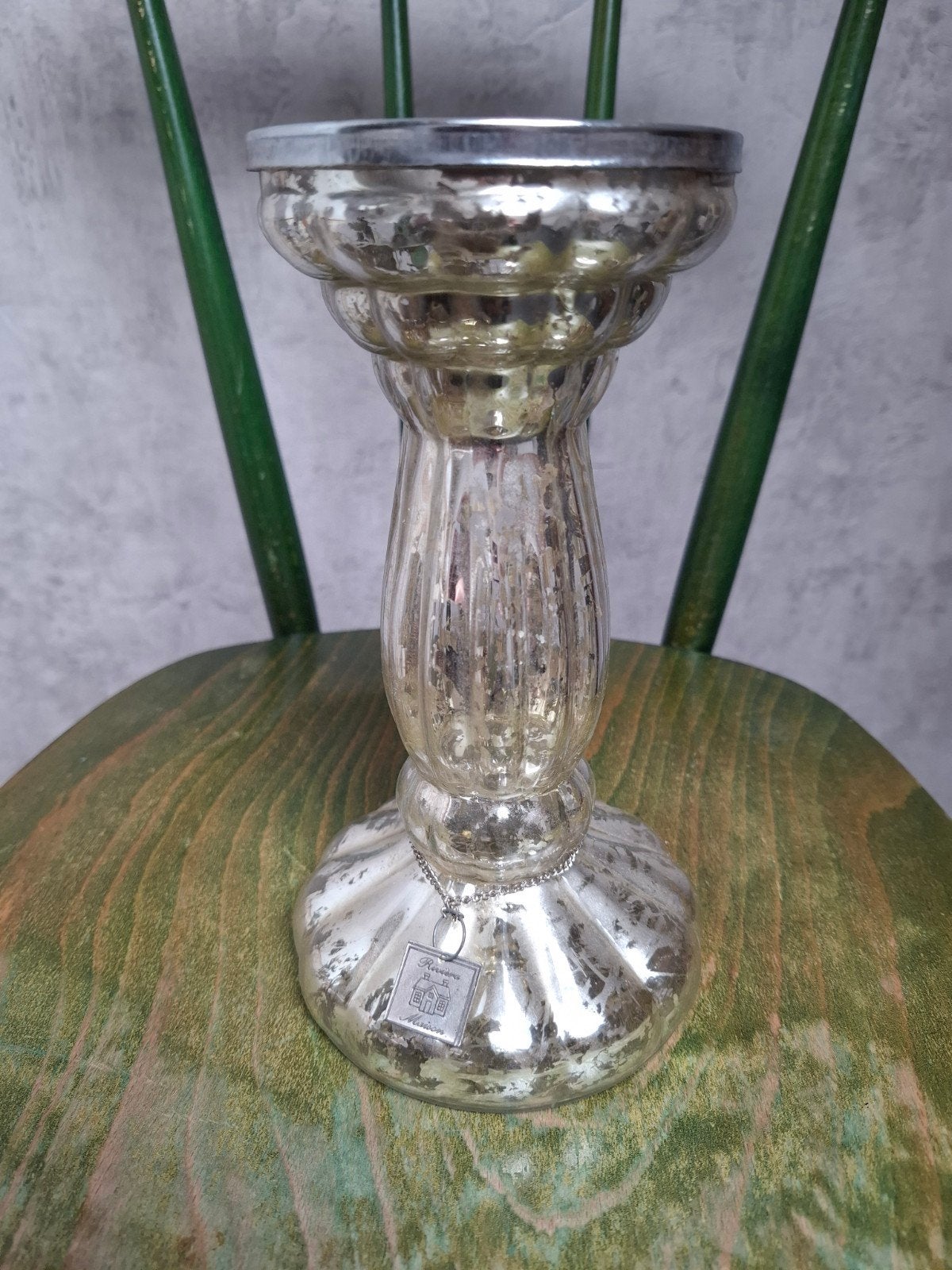 Riviera Maison Kaarsenhouder - Zilverkleurig Glas, Ophalen, Glas