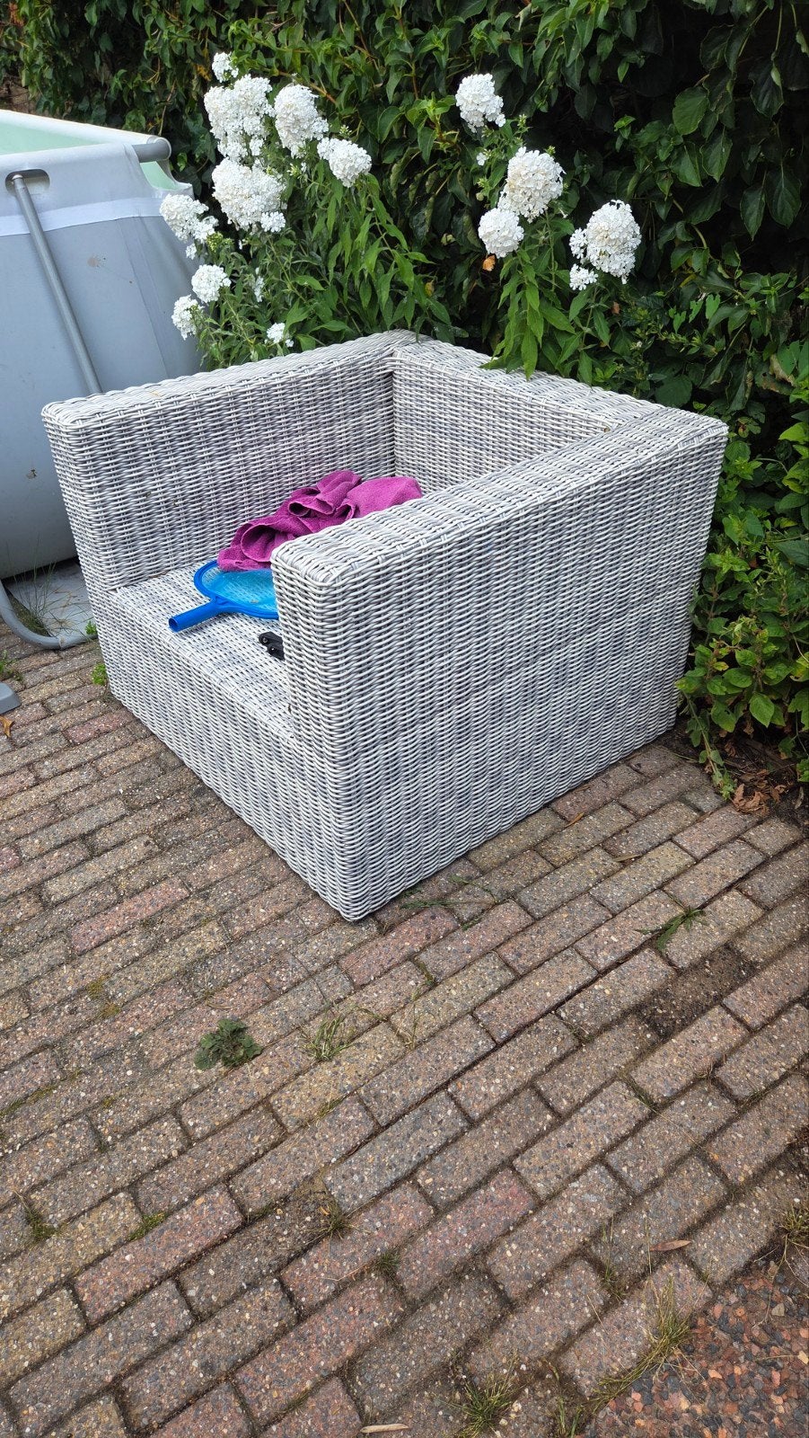 Loungeset met of zonder kussen, wit grijs, Ophalen, Gebruikt, 6 zitplaatsen, Loungeset