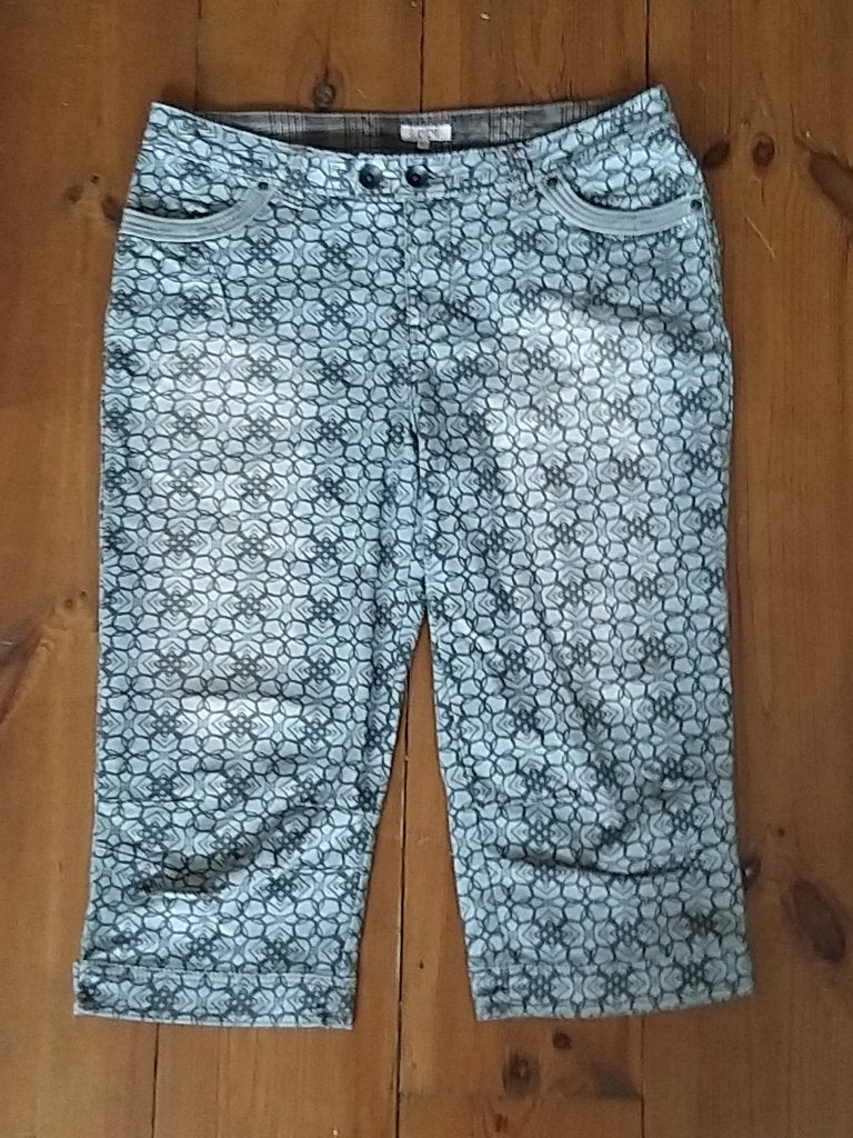 DIDI zandkleurige grafische print capri broek, maat 40 M, Maat 38/40 (M), Kort, Didi, Ophalen of Verzenden