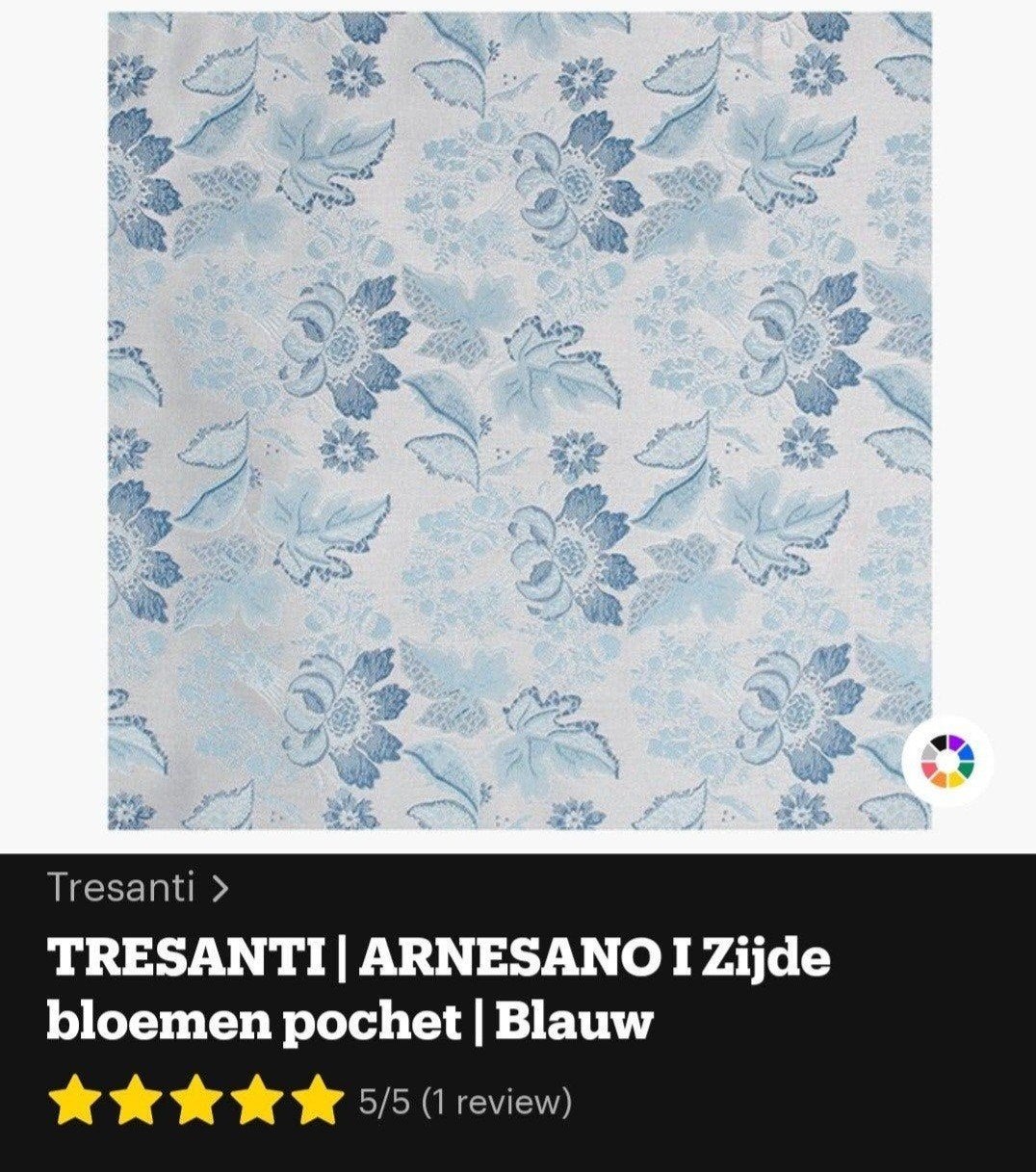 ZIJDEN POCHET LICHTBLAUW TRESANTI ARNESANO NIEUW, Ophalen, Tresanti arnesano, Blauw, Nieuw