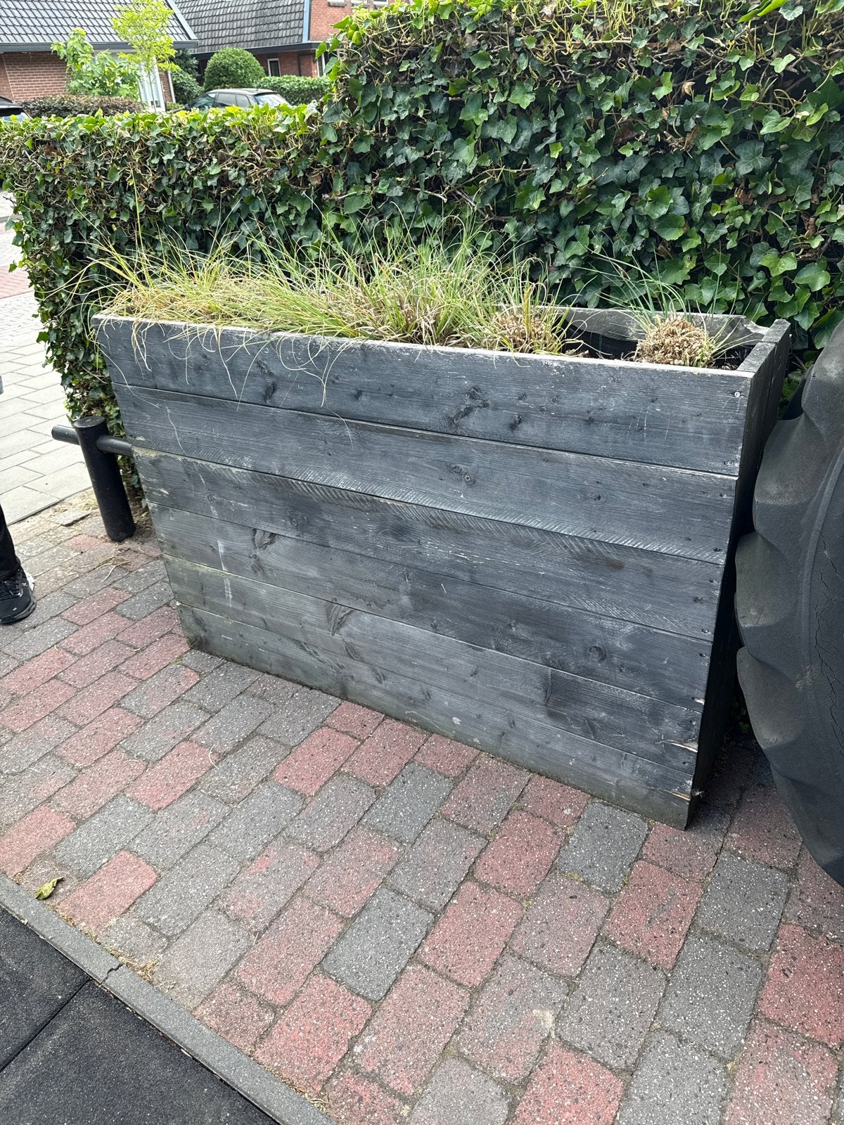 Robuuste plantenbak van stijgerhout, Ophalen, Gebruikt, 100 cm of meer, Balkon