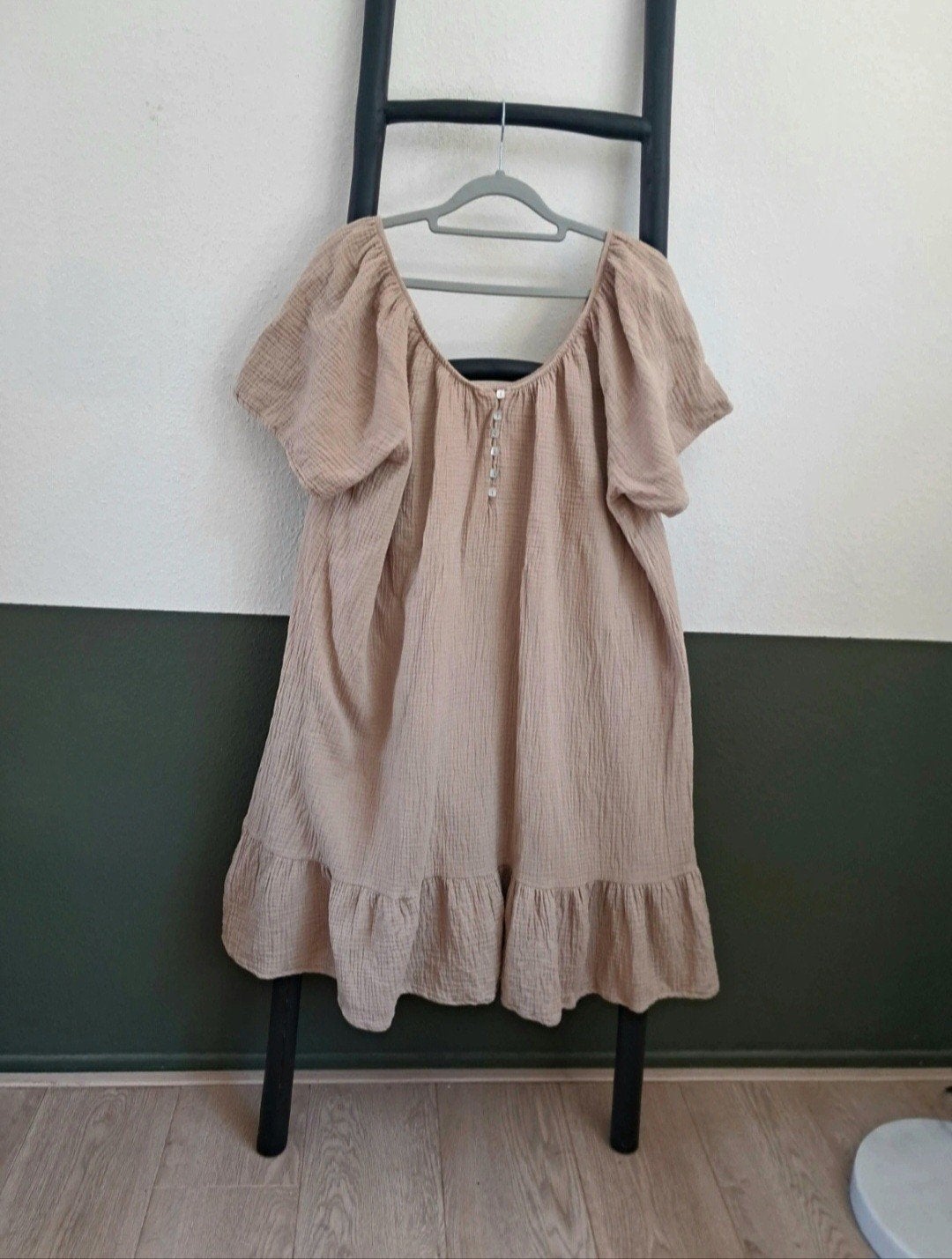 Mousseline Jurkje Oversized 🛍, Moment, Verzenden, Beige, Maat 46/48 (XL) of groter