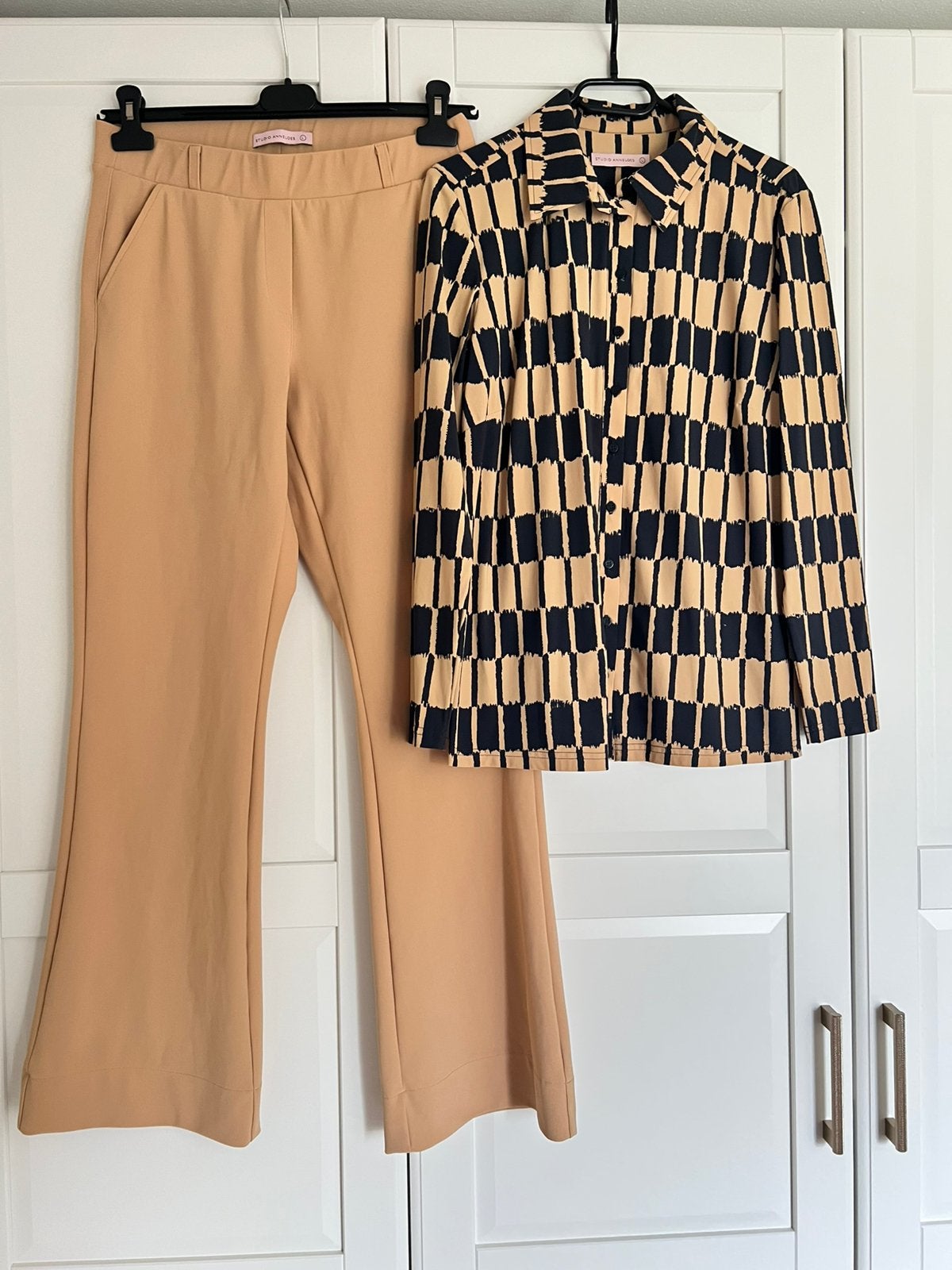Studio anneloes set L block blouse & flair bonded broek, Overige kleuren, Maat 42/44 (L), Ophalen of Verzenden, Zo goed als nieuw