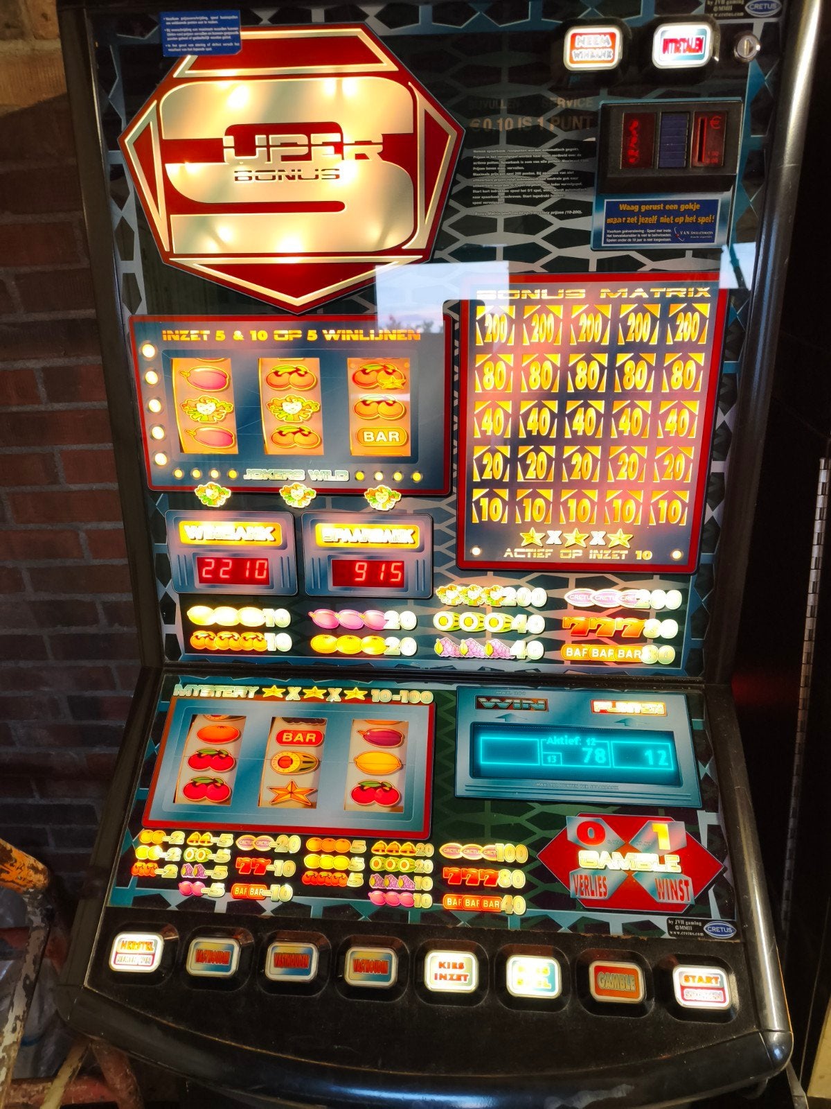 super bonus gokkast compleet in LED, Euro, Ophalen, Gebruikt