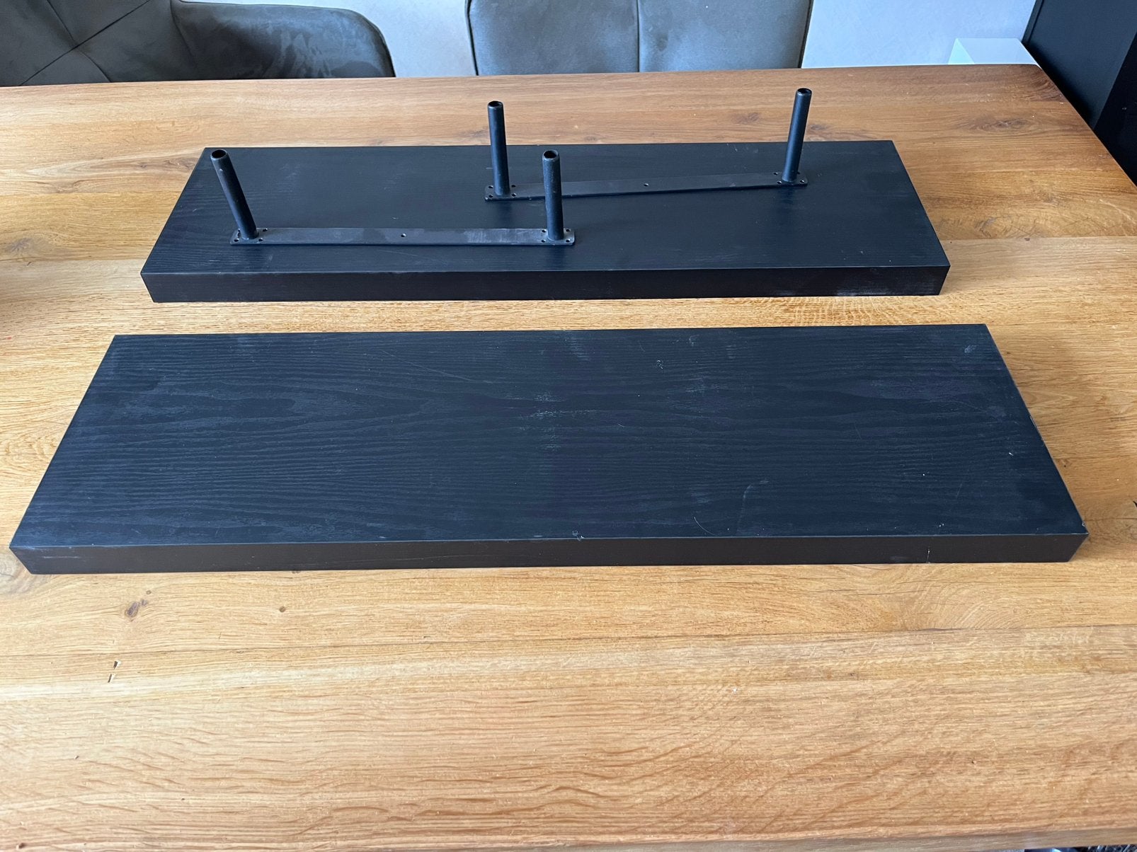 Twee Duraline zwevende wandplanken zwart, Huis en Inrichting, Ophalen of Verzenden, Gebruikt